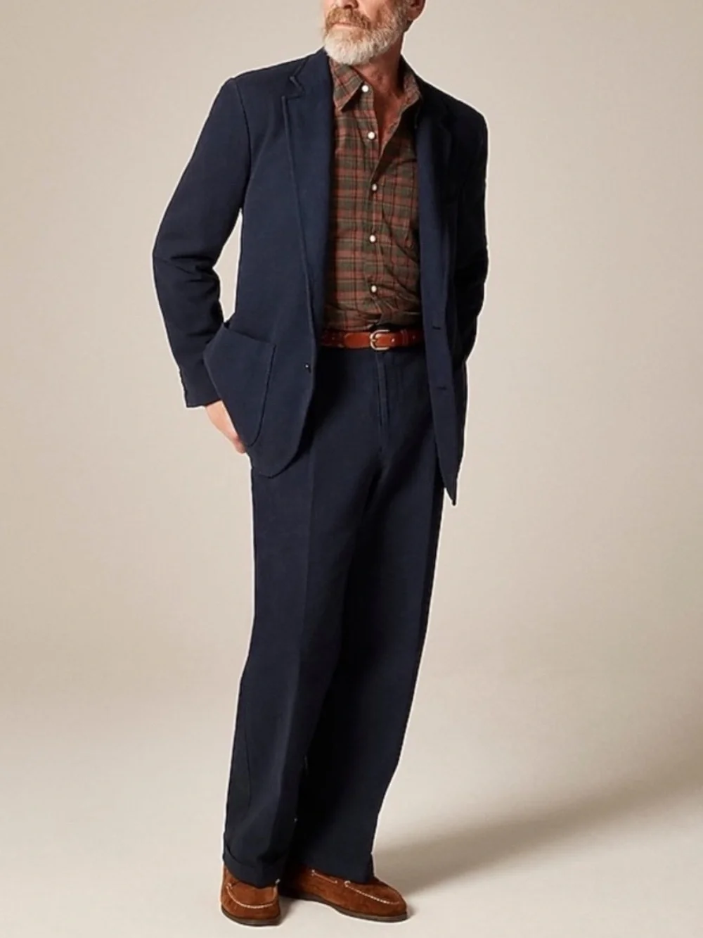 NWT J.Crew Relaxed-fit Suit in Navy Garment-Dyed Italian Cotton Twill